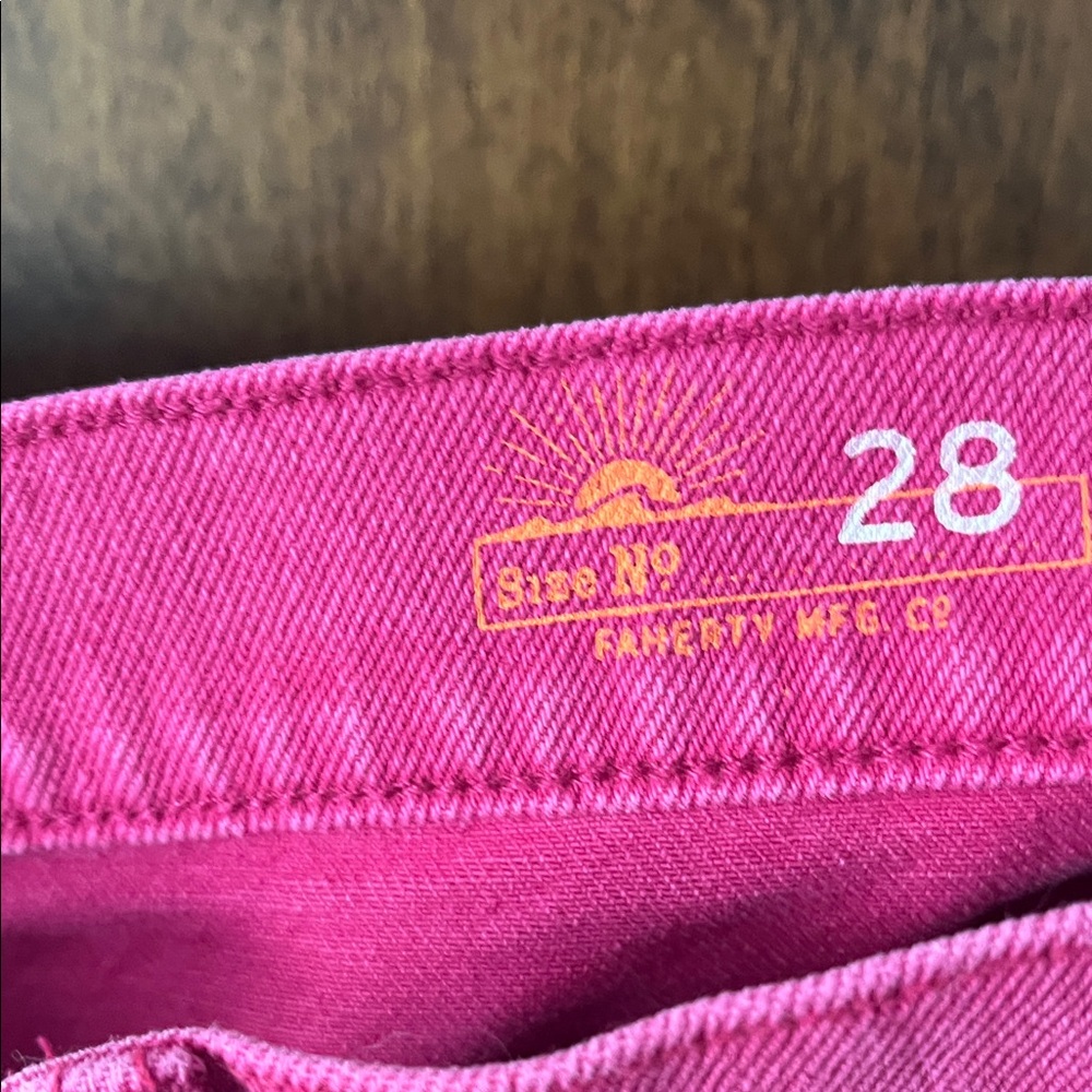 Faherty Bright Pink Women's Jean Shorts - Picture 3 of 4
